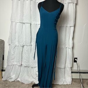 Forever 21 Teal Spaghetti Strap Jumpsuit